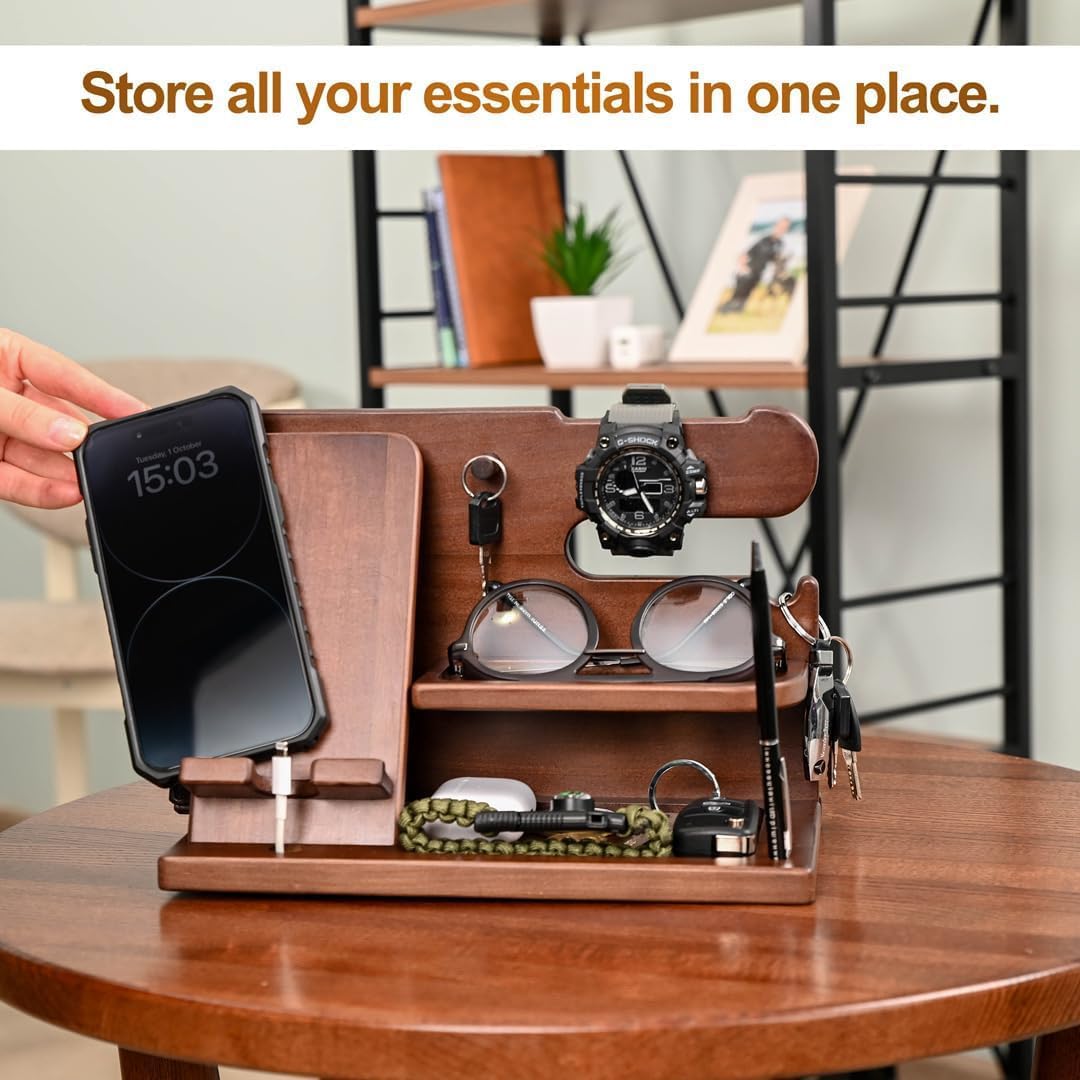 Wooden docking station details